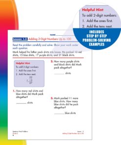 Spectrum Math Word Problems Grade 2, Ages 7 to 8, 2nd Grade Math Word Problems, Addition, Subtraction, Reading, and Writing Numbers to 100, Multi-Step ... Time, Money - 128 Pages Workbook (Volume 103) 11 71z99fUjGmL