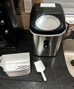 Nugget Ice Makers Countertop, 33 Lbs/Day Sonic Ice Maker, Countertop Ice Maker with Tooth-Friendly Chewable Ice, Soft Pebble Ice Maker with Self-Cleaning Function, VIVIDMOO 45 71zAl6tvG3L