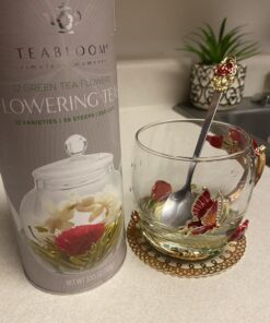 Teabloom Flowering Tea - 12 Unique Varieties of Fresh Blooming Tea Flowers - Hand-Tied Natural Green Tea Leaves & Edible Flowers - 12-Pack Gift Canister - 36 Steeps, Makes 250 Cups 12 Count (Pack of 1) 28 71zBF18d9L 1