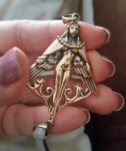 Dryad Design Bronze Norse Goddess Freya Pendant with Natural Rainbow Moonstone 5 71zBxJoEehL