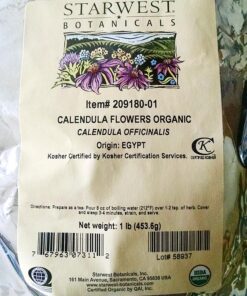 Starwest Botanicals Organic Calendula Flowers Whole, 1 Pound Bulk Resealable Bag Herbal Tea (Calendula Officinalis) 16 71zD7Y0LKsL
