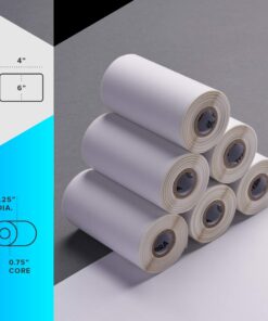 Zebra 4 x 6 in Thermal Transfer Paper Labels Z-Perform 1000D Permanent Adhesive Shipping Labels 0.75 in Core 12 rolls 10031661SP 8 71zDDmCysOL