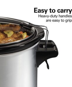 Slow Cooker, 6 Quart Capacity, Lid Lock, Serves 7+, Removable Crock (Color : Silver) 7 71zDfG NTL