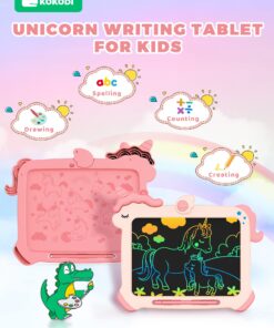 KOKODI LCD Writing Tablet, Unicorn Toys for Girls 3 4 5 6 7 8 Years Old, Colorful Toddler Doodle Board Drawing Tablet, Educational and Learning Toys, Christmas Birthday Gift for Girls Boys, Pink 11 71zEYMMlyL