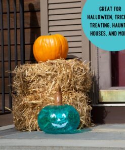 Teal Pumpkin 15" Inflatable for Halloween Decorations - Blow Up Indoor/Outdoor Jack O Lantern Decor - Official Teal Pumpkin Project Gear - Decorations for Fall 12 71zEZps8UsL