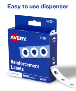 Avery Hole Reinforcements, White, 1000/Pack, PK - AVE05720 1,000 labels 13 71zEcD4gpzL
