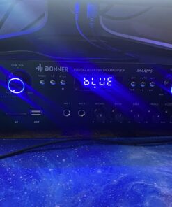 Donner Bluetooth 5.0 Stereo Audio Amplifier Receiver, 4 Channel 440W Peak Power Home Theater Stereo Receiver with USB, SD, FM, 2 Mic in Echo, RCA, LED, Speaker Selector for Studio, Home - MAMP5 23 71zEvdfd1gL