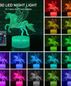 Alternative view of Unicorn Gifts for Girls, 3D Illusion Lamp Unicorn Night Lights for Girls Room, 16 Color Changing & Dimmable LED Night Lamp with Remote & Touch Control, Unicorn Bedroom Decor for Girls Christmas Gift Unicorn_Fly