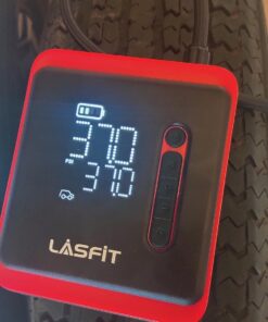 LASFIT AIR CR1 Tire Inflator Portable Air Compressor, 2in1 150PSI Cordless 12V DC Electric Auto Pump w/Digital Pressure Gauge, 3X Fast Inflation, 7800mAH Battery, LED Light for Car Bike Motorcycle Black 41 71zFumtu91L