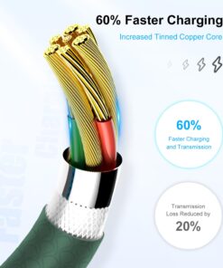 4 Pack 3ft iPhone Charger Apple MFi Certified, Apple Lightning to USB Cable 3 Feet, High Fast/Data Sync Apple Charging Cable Cord 3 Foot for iPhone 13/12Mini/11 Pro/11 Pro Max/XS/XR/8/7/6s/6/5S,iPad 4PACK-Texture-Dark Green 10 71zGAdsOrsL