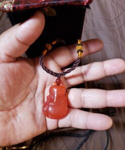 COOLSOME Women's Red Agate Fox Queen Pendant Necklace Grounding Stone Protection 44 71zGBdNZVsL