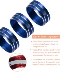 Audio Air Conditioning Button Cover Decoration Twist Switch Ring Trim Interior for Jeep Wrangler JK Patriot Compass Liberty for Dodge Challenger (Blue,3pcs) Blue 22 71zGOWlnFlL