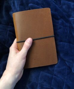 Pocket Travelers Notebook, Refillable Leather Travel Journal for Men & Women, Notebook Cover for Field Notes, Moleskine Small 3.5 x 5.5 Inches, Brown 53 71zH8taQs0L 1