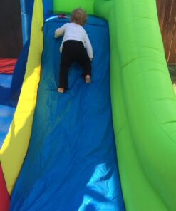 Bounceland Royal Palace Inflatable Bounce House, with Long Slide, Large Bouncing Area, Basketball Hoop and Sun Roof, 13 ft x 12 ft x 9 ft H, UL Strong Certified Blower, Castle Kids Party Theme With Blower 44 71zHCXHq6TL