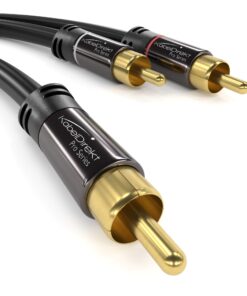 KabelDirekt – RCA/Phono Y Cable – 10ft Long – 1 to 2 RCA/Phono, Stereo Audio Cable (Coax Cable, RCA/Phono Male/Male Plugs, Analog/Digital, Adapter for subs/amps/Hi-Fis/Home Theater/receivers, Black) 10 feet 9 71zHP3Jh6fL