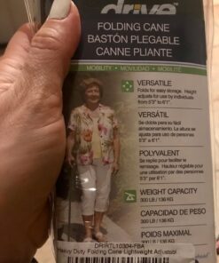 Drive Medical Heavy Duty Folding Cane Lightweight Adjustable with T Handle, Black 25 71zIDG9D1qL