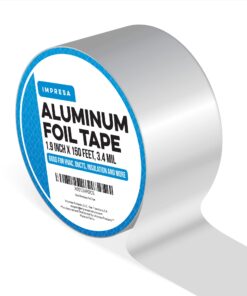 IMPRESA - Aluminum Foil Tape for Sealing and Patching Hot and Cold HVAC, Ducts, Pipes - Insulation Home and Commercial - 1.9 Inches Wide (150 Feet/50 Yards) 35 71zIX9J0YkL