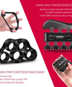 FitBeast Grip Strengthener Forearm Strengthener Hand Grips Strengthener Kit - 5 Pack Adjustable Resistance Black 35 71zIcCpoocL