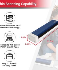 Visioneer Xerox XTS-D Duplex Travel Scanner for PC and Mac, USB Powered Travel Scanner 12 71zJHJkGbL