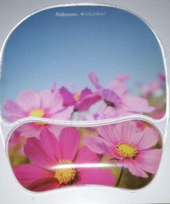 Fellowes Photo Gel Mouse Pad and Wrist Rest with Microban Protection, Pink Flowers (9179001) Blue/Pink 19 71zJHe0jEML
