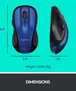 Logitech M510 Wireless Computer Mouse – Comfortable Shape with USB Unifying Receiver, with Back/Forward Buttons and Side-to-Side Scrolling, Blue Dark Blue 37 71zKwB74pGL