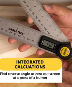 General Tools Digital Angle Finder Ruler #822 - 5" Stainless Steel Woodworking Protractor Tool with Large LCD Display 5-Inch 25 71zLyyRT3EL
