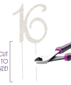 Ella Celebration 16 Cake Topper 16th Birthday Sweet 16 Party Supplies Decoration Ideas Silver Rhinestone Number (Silver) 22 71zMna42svL