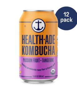 Health-Ade Canned Kombucha Tea Organic Drink, Fermented Tea with Living Probiotics, Detoxifying Acids, Supports Gut Health, Non-GMO, Vegan, Gluten Free, 12 Pack (11.5 Fl Oz Cans), Passion Fruit-Tangerine Kombucha in Cans 17 71zMuqLQUcL