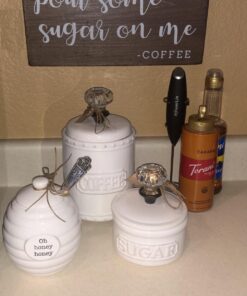 Mud Pie Honey Pot Serving Set, 4x3, White 33 71zN8qfci L