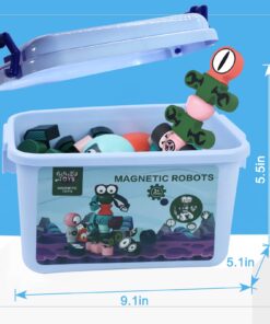 Gifts2U Magnetic Robots, 35PCS Magnetic Blocks Set for Kids with Storage Box, Stacking Robots Toy STEM Educational Playset for Boys and Girls Ages 3-6 Style A 21 71zNS1zwpkL
