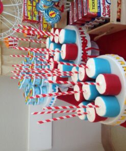 Kikkerland, Red and White Biodegradable Paper Straws, Striped, Box of 144 Red & White 30 71zOFdg7RWL 1