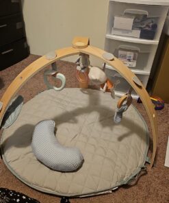 Ingenuity Cozy Spot Reversible Duvet Activity Gym & Play Mat with Wooden Bar - Loamy, Ages Newborn + 46 71zOapAIiL