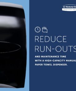 Kimberly-Clark Professional™ Sanitouch Manual Hard Roll Towel Dispenser (09996), Black, for Hard Roll Towels with a 1.75" core, 12.63" x 16.13" x 10.2" (Qty 1) 20 71zP55yOIcL