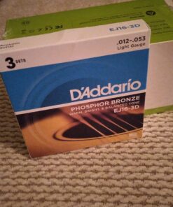D’Addario EJ16-3D Phosphor Bronze Acoustic Guitar Strings, Light Tension – Corrosion-Resistant Phosphor Bronze, Offers a Warm, Bright and Well-Balanced Acoustic Tone – Pack of 3 Sets Light, 12-53 3-Pack 29 71zPGbR4aiL