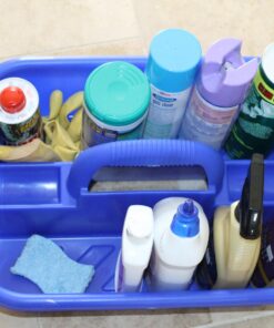 Akro-Mils 09185 Plastic Tote Tool & Supply Cleaning Caddy with Handle, (18-3/8-Inch x 13-7/8-Inch x 9-Inch), Blue (09185BLUE) Tote Caddy 29 71zPYWzAgGL 3