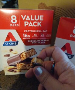 Atkins Chocolate Peanut Butter Protein Meal Bar, High Fiber, 16g Protein, 2g Sugar, 3g Net Carb, Meal Replacement, Keto Friendly, 8 Count 15 71zPhEJFPML