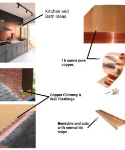 EAGLE 1: 26 Gauge General Use or Roofing Flashing Rolls - DIY or Contractors (Copper, 4 in x 10 FT) Copper 4"x120" 12 71zQ4aNtOxL