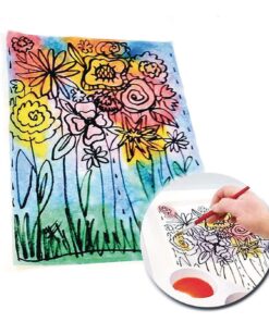 Alternative view of S&S Worldwide Color Splash! Liquid Watercolor Paint, 6 Vivid Colors, 8-oz Flip-Top Bottles, for All Watercolor Painting, Use to Tint Slime, Clay, Glue, Shaving Cream, Non-Toxic. Pack of 6. 8oz