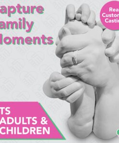 Luna Bean Huge Oversize XL Family Hand Casting Kit – Family Size Hand Molding Kit – Casts 6 Hands Comfortably Adults & Kids, Gifts for Family with Kids - Thanksgiving Gifts Family XL 38 71zRUN3UjL