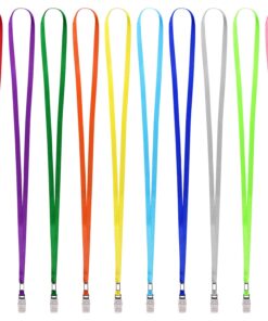 Alternative view of Wisdompro Colorful Blank Flat Woven Nylon Neck Lanyards / Straps / Strings with Metal Bulldog Clip Attachment for Office's ID Tags, Name Tags and Badge Holders - Assorted Colors, 30pcs,17 Inch Pack 10-color 30 Pcs