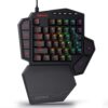 Redragon K585 DITI One-Handed RGB Mechanical Gaming Keyboard, 42 Keys Type-C Professional Gaming Keypad w/Upgraded Hot-Swappable Socket, 7 Onboard Macro Keys & Detachable Wrist Rest Blue Switch Black 22 71zS0BekOfL