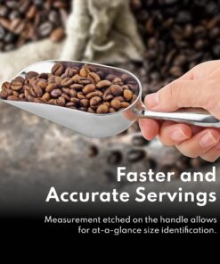 New Star Foodservice 34608 One-Piece Cast Aluminum Round Bottom Bar Ice Flour Utility Scoop, 85-Ounce, Silver (Hand Wash Only) 19 71zSMCfDUUL