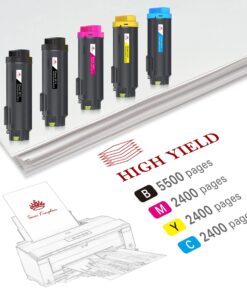 Toner Kingdom Compatible Toner Cartridge Replacement for Xerox Phaser 6510 Xerox WorkCentre 6515 for Xerox 6510dn 6515dn Printer-106R03477 106R03478 106R03479 106R03480(5500 Black, 2400 Color, 5 Pack) 13 71zSe4j9CEL