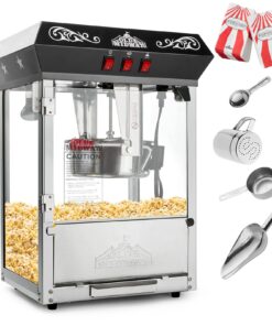 Olde Midway Bar Style Popcorn Machine Maker Popper with 8-Ounce Kettle - Black 8 oz. Kettle 28 71zSvVJGzxS