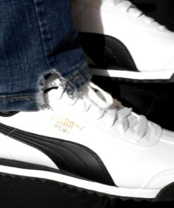 PUMA Men's Roma Basic Sneaker 10 White/Black Leather 36 71zT 9YAsGL