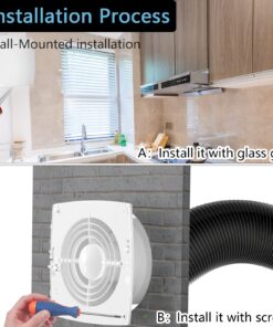 Alternative view of Hon&Guan 6'' Bathroom Exhaust Fan, 116 CFM Kitchen/Garage Exhaust Fan Through the Wall Fan for HVAC System, Super Silent, Strong Exhaust Fan 150A HGA-A