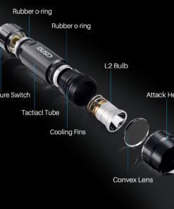 CISNO Quick Release 45¡ã Offset Mount 1000 Lumens L2 LED Tactical Flashlight Torch with Remote Pressure Switch (Flashlight W QR Mount) A-Black1 10 71zUpuW9ZgL