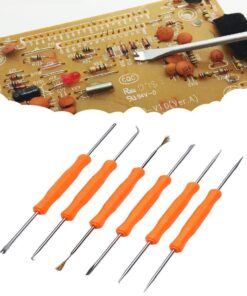 Sywon Full Set 60W 110V Electric Soldering Iron Kit with Adjustable Temperature Welding Iron, 5pcs Tips, Desoldering Pump, 2pcs Tweezers, Tin Wire Tube, Stand and 6pcs Aid Tools in PU Carry Bag 24 71zVHMpRpoL