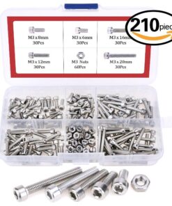 Hilitchi 420pcs M2 M3 Stainless Steel Hex Socket Head Cap Screws Nuts Assortment Kit with Box (304 Stainless Steel) 17 71zVnIlmPYL