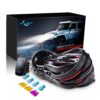 MICTUNING LED Light Bar Wiring Harness Fuse 40Amp Relay ON-OFF SASQIATCH Rocker Switch Blue(2 Lead ) 5 71zWLX4cnkL